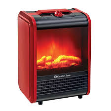 Get the effect of a real fire combined with an electric heater's practicality with these excellent electric fireplace heater options. Comfort Zone 1 200 Watt Mini Ceramic Fireplace Electric Heater With Simulated Flame In Red Czfp1 The Home Depot In 2021 Portable Heater Electric Fireplace Heater Space Heater Fireplace