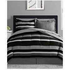Simple and classic , patterned and pretty or comfy, cozy and billowy, a great comforter is just what you need to help freshen up your bed and enhance your comfort in style. Black Gray White Teen Boys Reversible Stripe Twin Comforter Set 6 Piece Bed In A Bag Walmart Com Walmart Com