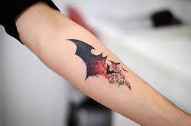Watercolor batman logo tattoo on the right inner arm. 50 Batman Symbol Tattoo Designs For Men Superhero Ink Ideas