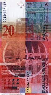 Banknote 20 Franken Switzerland 1994 2010 Issue National Bank Wor P 69a Bank Notes Currency Design Money Design