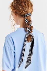 Braid In Ponytail Holder Braided Ponytail Hair Ribbons Ponytail