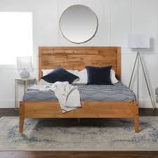 Manor Park Transitional Solid Wood Queen Bed Caramel Walmart Com In 2020 Bed Furniture Queen Beds Bed