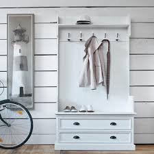 Mobile Bianco Da Ingresso Con 5 Attaccapanni L 110 Cm Newport Maisons Du Monde