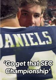 Ty Simpson and Auburn QB Ashton Daniels share a moment after the Iron Bowl  before finding defensive coordinator Kane Wommack. 🐘🏈 #rolltide #alabama  #collegefootball