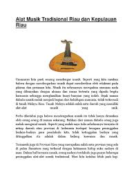10 alat musik tradisional kepulauan riau tradisikita masyarakat di kepulauan riau kepri terdiri dari berbagai suku. Alat Musik Tradisional Riau Dan Kepulauan Riau