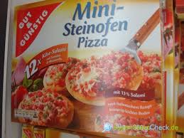 Rezept für die leckeren herzhaften 3 käse piccolinis pizza wie von wagner. Gut Gunstig Mini Steinofen Pizza Kase Salami 12 X 30 G Nutri Score Kalorien Angebote Preise