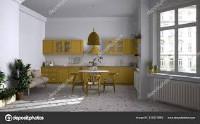 retro white and yellow vintage kitchen