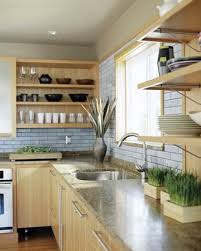 open kitchen wall shelves