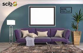an extraordinary interior design with after dark 9229 painted wall against a purple coach and modern ho house paint exterior wall paint colors house painting