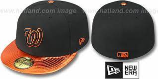 They are typically made of a different material than traditional baseball caps. Washington Nationals Vization Black Orange Fitted Hat