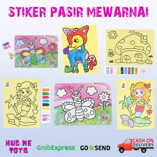 Kali ini saya buatkan gambar hitam pu. Beli Mainan Edukasi Sticker Anak Stiker Pasir Mewarnai Lukis Gambar Tempel Pasir Montessori Tm466 Seetracker Indonesia