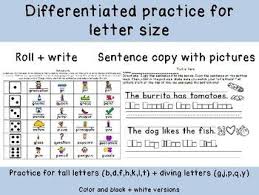Differentiated Practice For Letter Size Tall Diving Letters K123 Ot Sped Lettering Letter Size Types Of Lettering