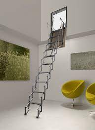 Fantozzi Alluminio Vertical Wall Access Concertina Loft Ladder The Die Cast Aluminium Concertina Ladder Comes Complete With A Steel Ha In 2019 Loft Staircase Roof Hatch Ladder