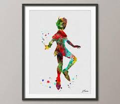 Peter Pan Affiche De Peter Pan Peter Pan Peinture Peter Pan Etsy Peter Pan Painting Peter Pan Art Boys Room Wall Art