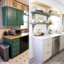 A low star rating on this rate my space photo prompted contributor carolynar to ditch her outdated oak kitchen. Diy Farmhouse Kitchen Renovation Before And After Chica And Jo