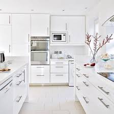 White Gloss Kitchen With Floor To Ceiling Units U Shaped Kitchen White Gloss Kitchen Kitchen Design