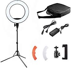 Amazon Com 14 Inch Led Outer Dimmable Ring Light Kit 45w 3200k 5500 300k With 70 Inch Light Stand Plastic Color Filter Phone Holder Carrying Bag For Youtube Video Shooting Makeup Camera Smartphone