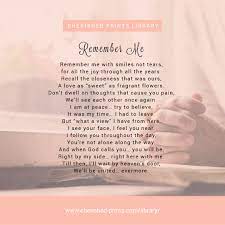 Remember Me Remember Me With Smiles Not Tears Cherished Prints