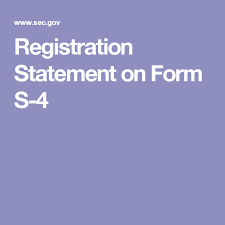 Registration Statement On Form S 4 Statement Registration Governor