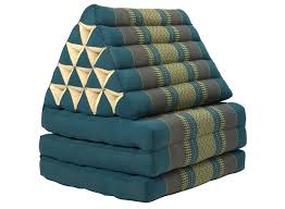 The kapok mattress consists of three elements which are sewn together. Fine Asianliving Fine Asianliving Thai Kissen Mit Dreieck Kissen 3 Auflagen Falt Matratze Boden Liege Matte Sitzkissen Thaimatte Kapok Jumbo Xl Blau Fine Asianliving