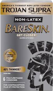 Trojan Supra Bareskin Ultra-Thin Premium Non-Latex Lubricated Condoms, 6 ct  - Walmart.com
