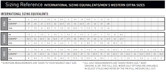 66 genuine work boot size chart