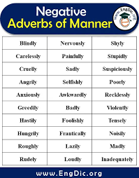 Adverbs of manner help us to express how we do something. Adverbs Of Manner List Of 150 Words Download Pdf Engdic