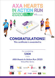 Les collaborateurs s'investissent de manière désintéressée. Axa Hearts In Action Run 2020 Virtual Run Series Racexasia