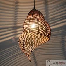 Gastropod Rattan Balcony Lights Lighting Bedroom Lamp Child Lamps Restaurant Lam Avizeler Avize Lamba