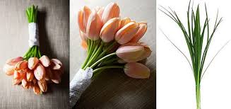 Tulip wedding bouquets with ornamental grass. Flowers For Wedding Bouquets Pastel Tulips Lily Grass Weddingbells