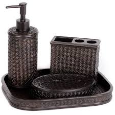 Buy a bamboo toothbrush holder to keep your toothbrush dry. Dark Bronze Bamboo 4 Piece Bath Accessory Set Bath Accessories Set Bamboo Bathroom Accessories Bathroom Accessory Set