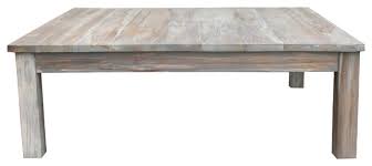 A white washed finish and trellis detailing gives the boraam jamestown rectangular coffee table rustic farmhouse charm. Teak Wood Grey Wash Rustic Coffee Table 48 X48 Farmhouse Coffee Tables By Chic Teak