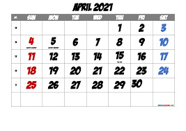 Free printable april 2021 calendar. Free Printable Calendar April 2021 Template No Bd21m4 Free Printable Calendars