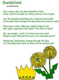 Dandelion Poem By Evaleen Stein Dandelion Dandelion Wish Spring Crafts