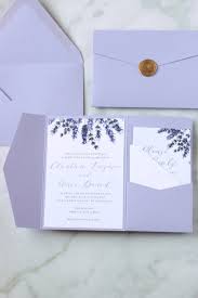 Lavender Wedding Invitations With Pocket Envelopes Includes Etsy Lavender Wedding Invitations Pocket Wedding Invitations Purple Wedding Invitations
