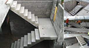 Boring precast concrete stairs with a basic black railing and more often times . Precast Concrete Stairs Construction Concrete Stairs Concrete Architecture Concrete Staircase