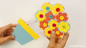 Arreglos florales para mama de papel. Tarjeta Dia De La Madre Con Flores De Papel Youtube