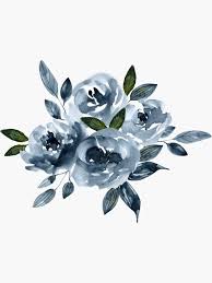 Blue Floral Sticker Transparent Sticker By Jasmine Thomas In 2021 Aesthetic Painting Watercolor Flowers Paintings Flower Aesthetic