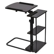 Multifunctional Laptop Table You Can Use It As Standing Workstation Overbed Side Table Noteb In 2020 Wooden Nightstand Portable Laptop Table Adjustable Height Desk