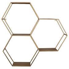 Every curve, texture and line reflects our design values. Gold Honeycomb Hexagon Wall Shelf Kirklands
