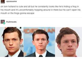 It seems like it was only a matter of time before zendaya and tom holland started dating. Is Spider Man S Tom Holland Hiding A Frog In His Mouth He Clears Up Tumblr Meme