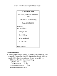 Adalah perilaku yang dianggap pas. Contoh Resep Obat Untuk Sirup Docx