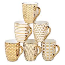 Certified International Elegance Gold 16 Oz Tapered Mugs Set Of 6 Www Bedbathandbeyond Com Mugs Set Mugs Holiday Kitchen Decor