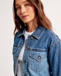 Abercrombie oversized denim jacket store