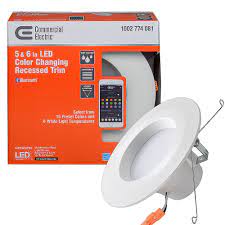 Visit usalight for six inch recessed lighting. Commercial Electric Bluetooth 5 Inch 6 Inch Selectable Integrated Led Recessed Trim Down The Home Depot Canada