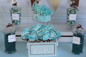 Blue Beige And Brown Baby Boy Shower Dessert Table Candy Buffet Baby Shower Candy Bar Baby Shower Candy Baby Shower Table Decorations