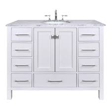 Stufurhome Malibu 48 In Vanity In Gray With Marble Vanity Top In Cararra White Gm 6412 48gy Cr Single Sink Bathroom Vanity 48 Inch Bathroom Vanity Bathroom Vanity