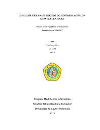 Pembuatan dan pemasaran jamu instan untuk menunjang pelajar sehat di kota arga makmur kabupaten bengkulu utara (karya mahasiswa universitas ratu samban) Doc Analisis Peranan Teknologi Informasi Pada Kewirausahaan Program Studi Teknik Informatika Feisal Akbar Academia Edu
