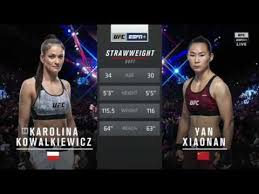 Jun 23, 2021 · karolina kowalkiewicz of poland prepares to fight yan xiaonan in their strawweight bout during the ufc fight night event at spark arena on february 23, 2020 in auckland, new zealand. Karolina Kowalkiewicz Vs Yan Xiaonan Fight Highlights Youtube