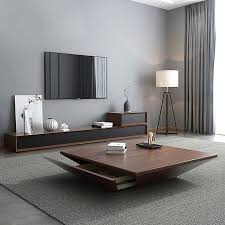Modern Black Wood Coffee Table With Storage Square Drum Coffee Table With Drawer Centre Table Living Room Center Table Living Room Wood Table Design